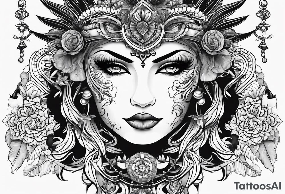 Sol e lua tattoo idea