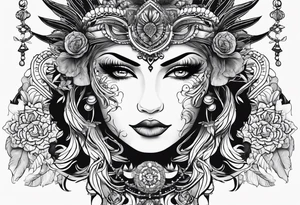 Sol e lua tattoo idea