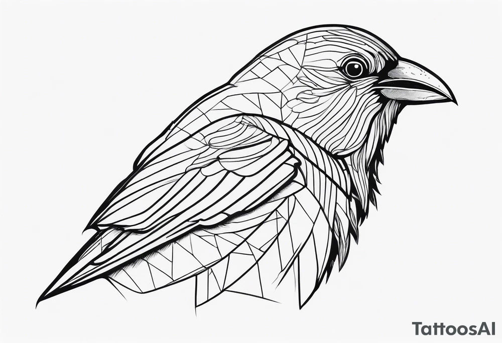 alpine chough head tattoo idea