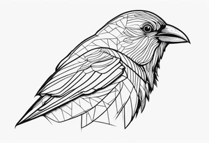 alpine chough head tattoo idea
