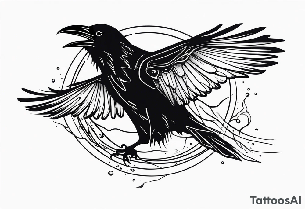 Raven melting away tattoo idea