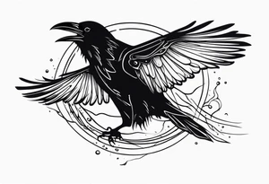 Raven melting away tattoo idea