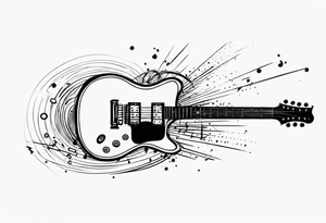 Eléctric guitar sound with mines abstrac tattoo idea