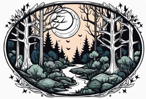Haunted forest tattoo idea