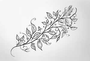 the following numbers 31.8742° N, 91.1366° W, with very simple ivy vines on both sides.  it will be small fine line on the back of the arm above the elbow tattoo idea