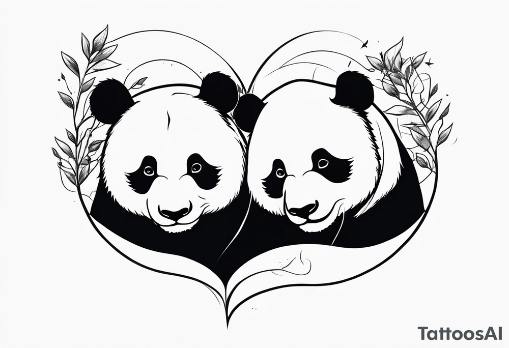 Two Pandas in Love tattoo idea