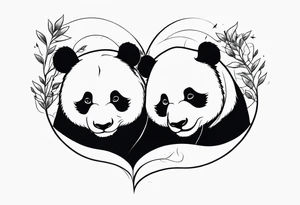 Two Pandas in Love tattoo idea