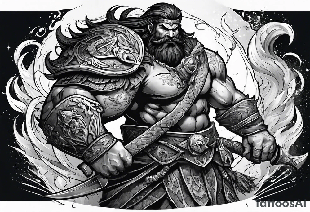 Barbarian Coming out of a book tattoo idea