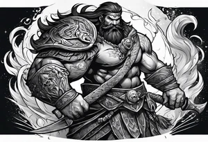 Barbarian Coming out of a book tattoo idea