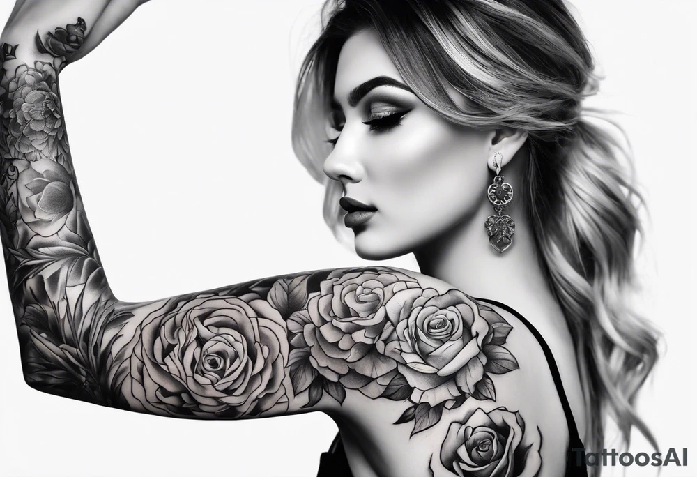 Romantic design foe woman arm using my kids picture tattoo idea