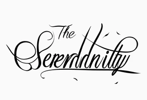 the word "serendipity" in cursive tattoo idea