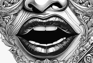 Suggestive mouth tattoo idea