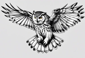 owl flying tattoo idea