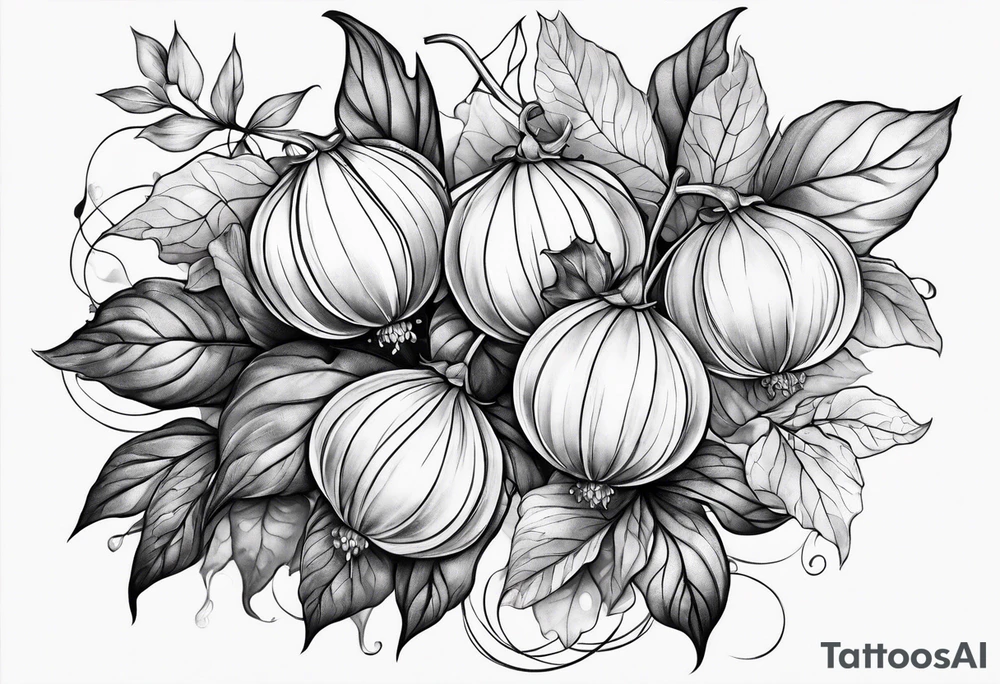 Physalis sleeve tattoo idea