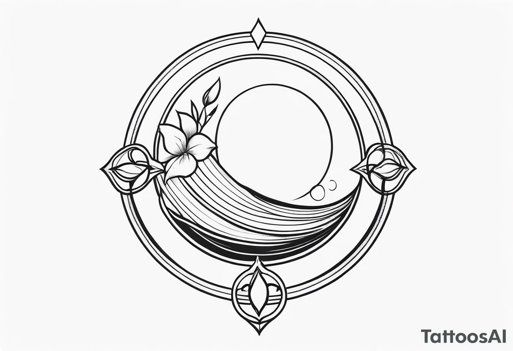 long tattoo with a halo tattoo idea