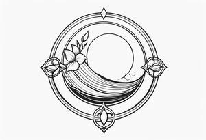 long tattoo with a halo tattoo idea