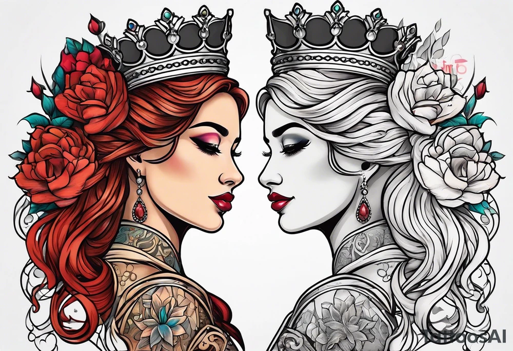 Queen and king tattoo idea