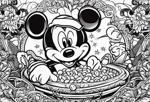 Jesus Christ
Is jackhammering Mickey Mouse in the doo-doo hole
With a lawn dart as Garth Brooks gives birth to something
Resembling a cheddar cheese log with almonds on Santa Claus's tummy-tum tattoo idea
