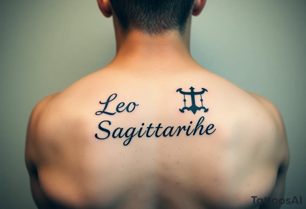 Leo zodiac sign and Sagittarius together tattoo idea