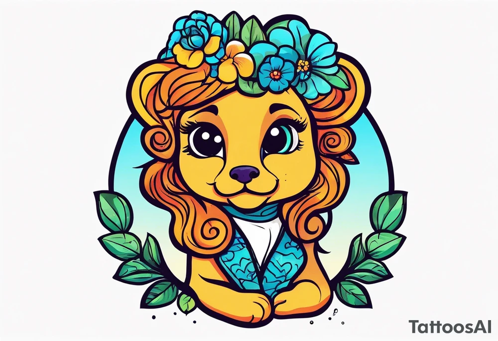 leo black woman tattoo idea