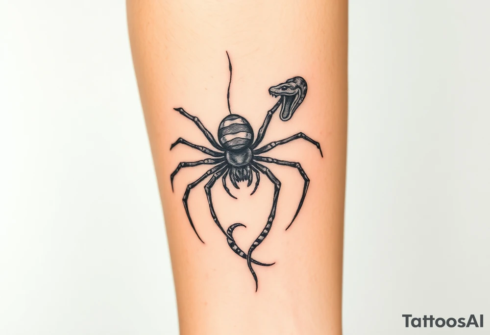 Anansi the spider and the snake tattoo idea