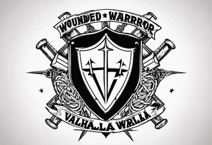 Wounded warrior valhalla shield barb wire prison tattoo idea