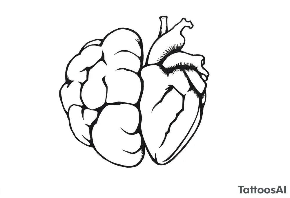 balance between brain and heart tattoo idea