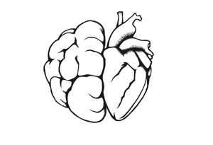balance between brain and heart tattoo idea