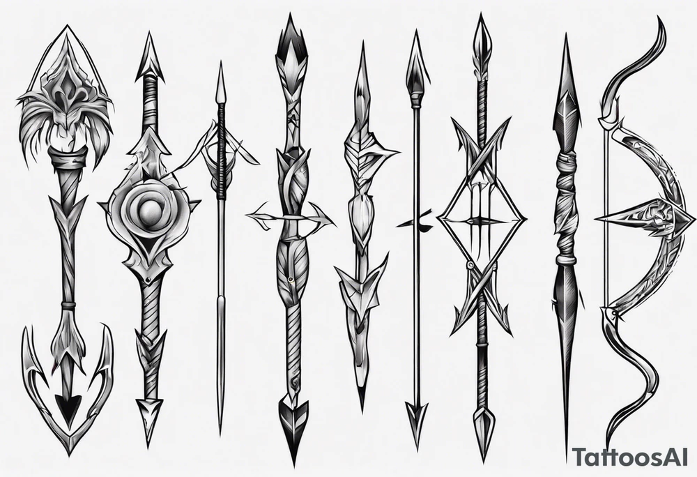 english long bow arrow tattoo idea