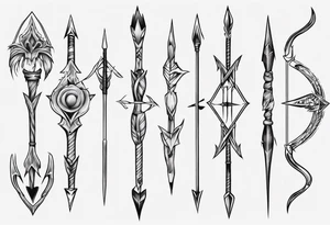english long bow arrow tattoo idea