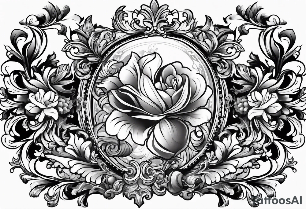 baroque vector tattoo idea