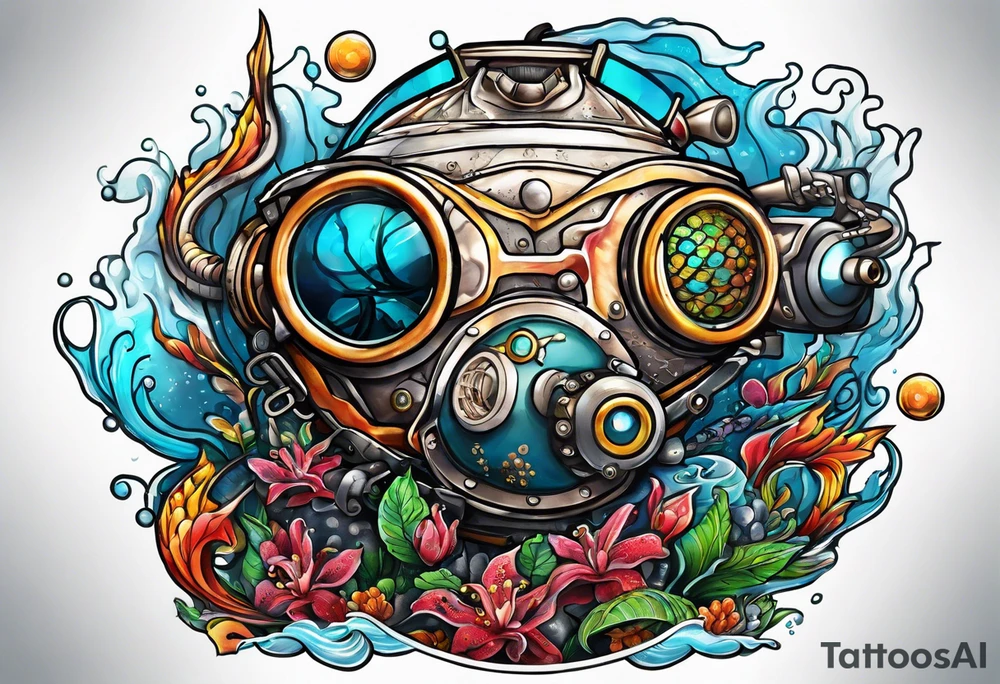 Scuba diving tattoo idea