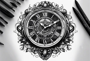 Dark clock tattoo idea