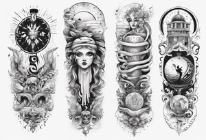 greek arm sleeve tattoo idea