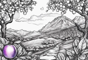 Opal stone Violet and orchards tattoo idea