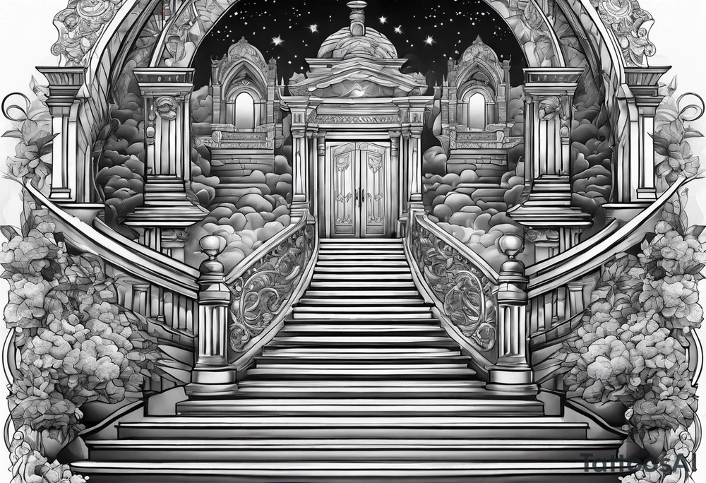 Stairs leading up to heaven tattoo idea