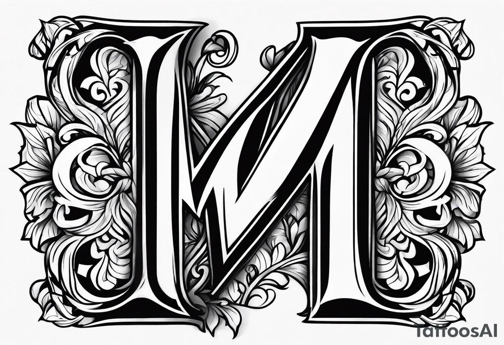 Intertwined letter M letter S tattoo idea