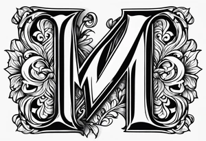 Intertwined letter M letter S tattoo idea