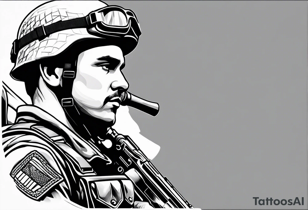 SS soldier side profile tattoo idea