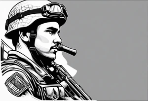 SS soldier side profile tattoo idea