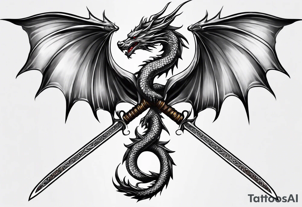 back sword tattoo
with wrapped dragon tattoo idea