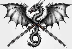 back sword tattoo
with wrapped dragon tattoo idea