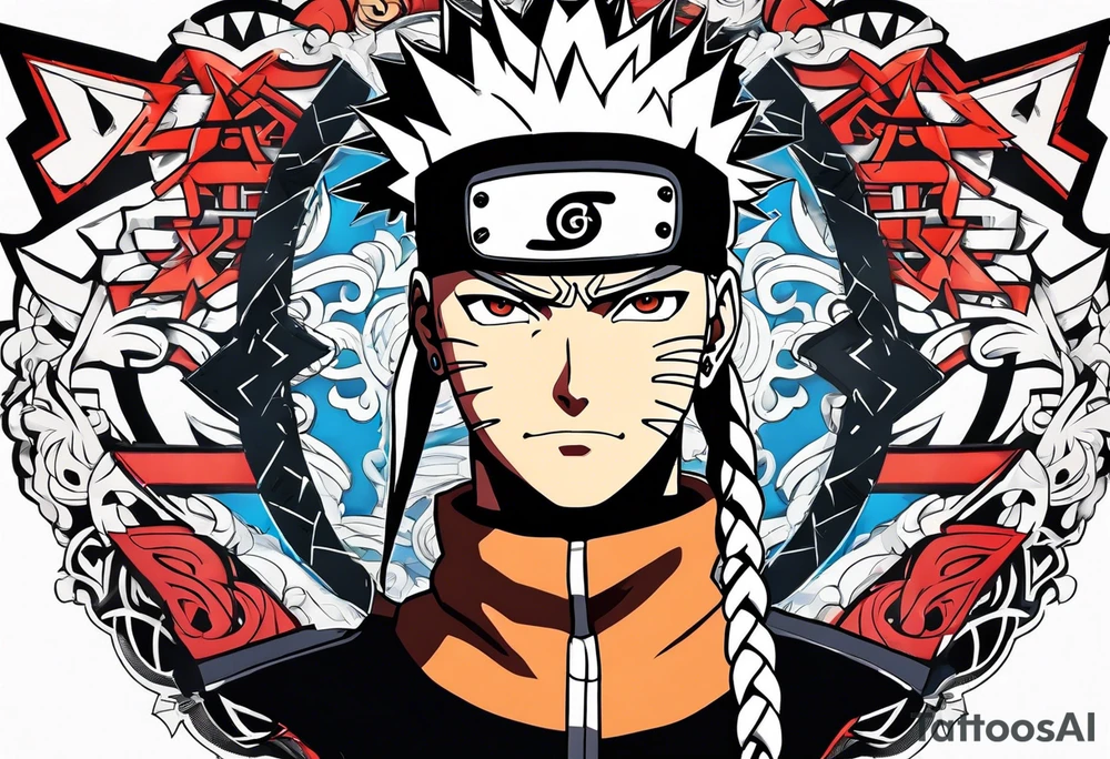 naruto headband with letters AR in the middle tattoo idea