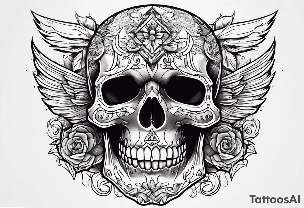 Skull with an A tattoo idea