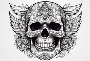 Skull with an A tattoo idea