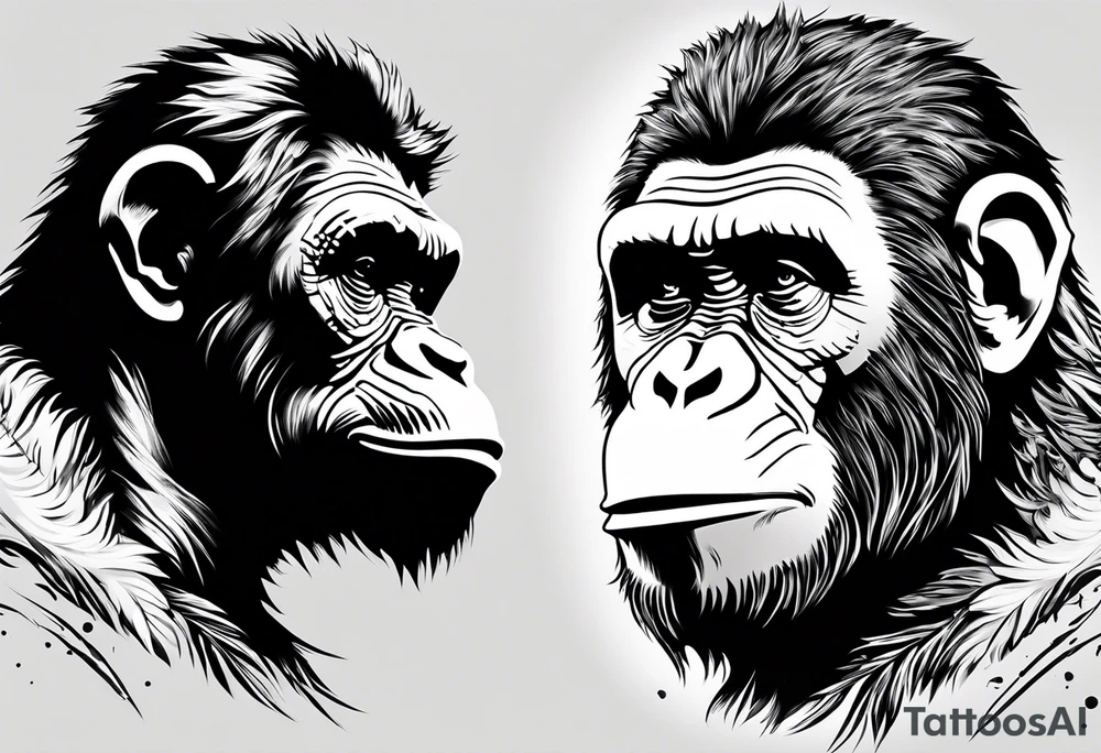 Caesar from the movie planet of the apes tattoo idea