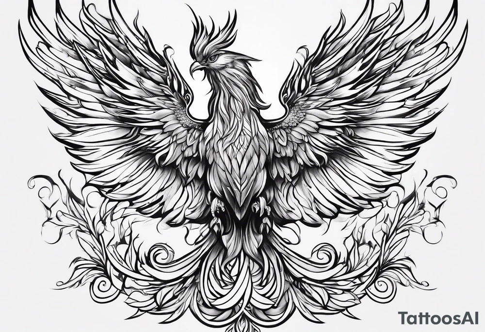 Small phoenix tattoo idea
