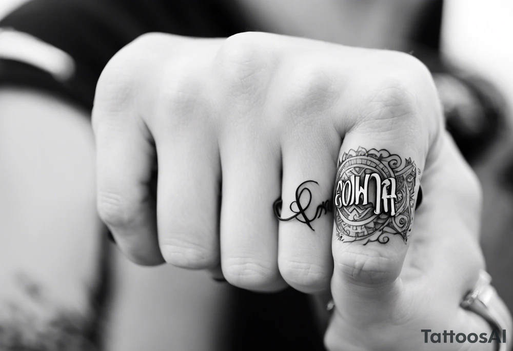 Name Shawn on inside of ring finger tattoo idea