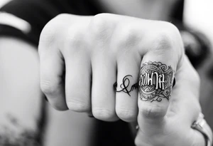 Name Shawn on inside of ring finger tattoo idea