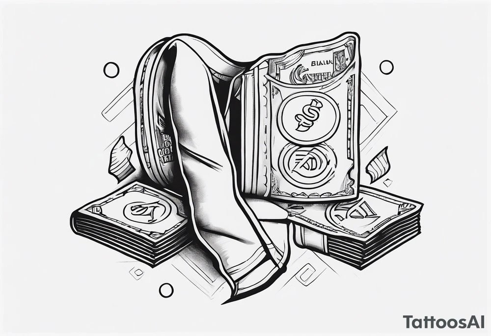 Clothes and money tattoo idea